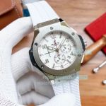 Copy Hublot  Geneve White Dial Silver Bezel 45mm Men's Quartz Watch
